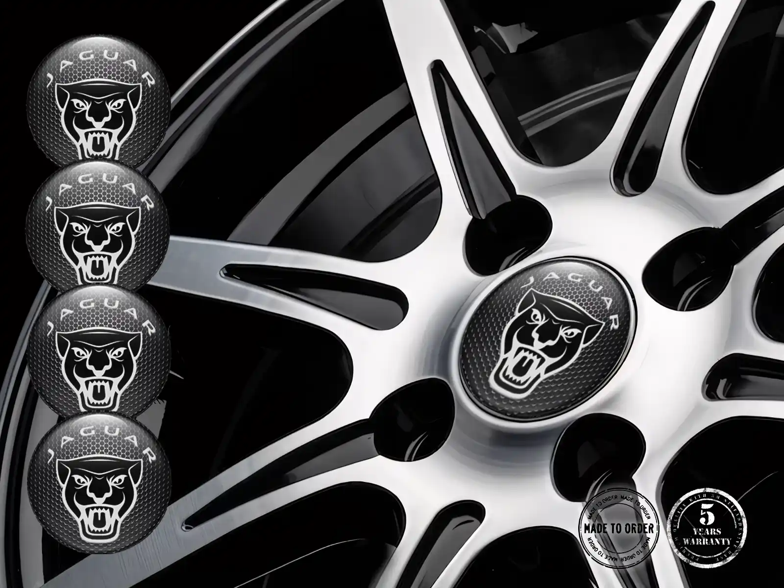 Jaguar Pegatina de Tapacubos Edición Estilo de Cúpula Estilo